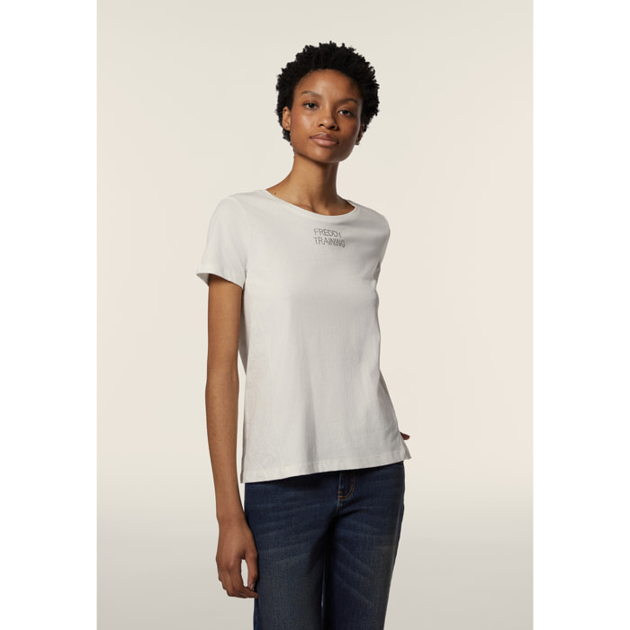 T-shirt donna in jersey con retro fantasia paisley