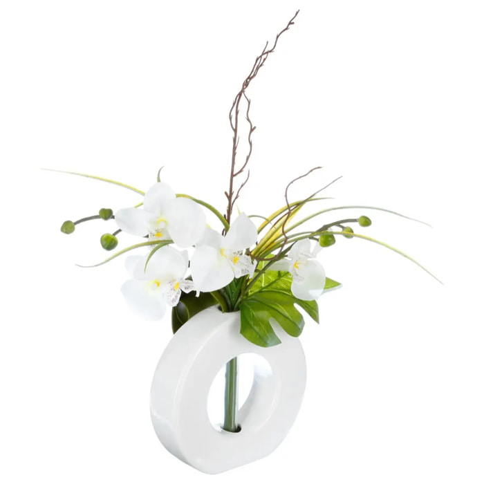 Vase orchidées artificielles vase céramique H44cm