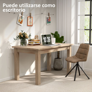 Mesa de Comedor Mesa Rectangular para 6 Personas Tablero Laminado para Cocina Salón 140x80x78 cm Natural