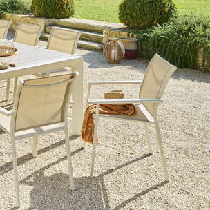 Fauteuil de jardin empilable "Essentia" lin & argile en aluminium traité en epoxy