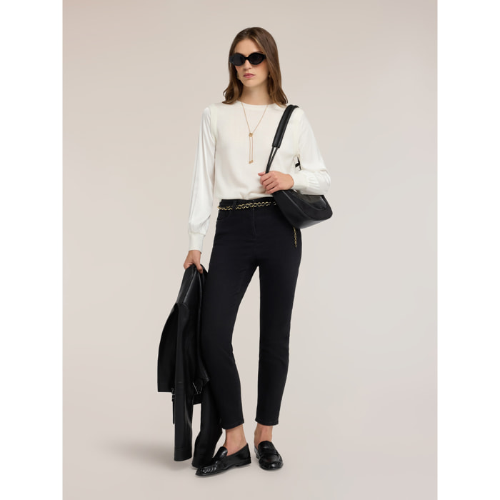 Motivi - Jeans skinny vita alta black wash - Nero