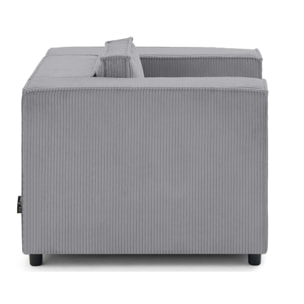 Stella - fauteuil en velours côtelé - Gris clair
