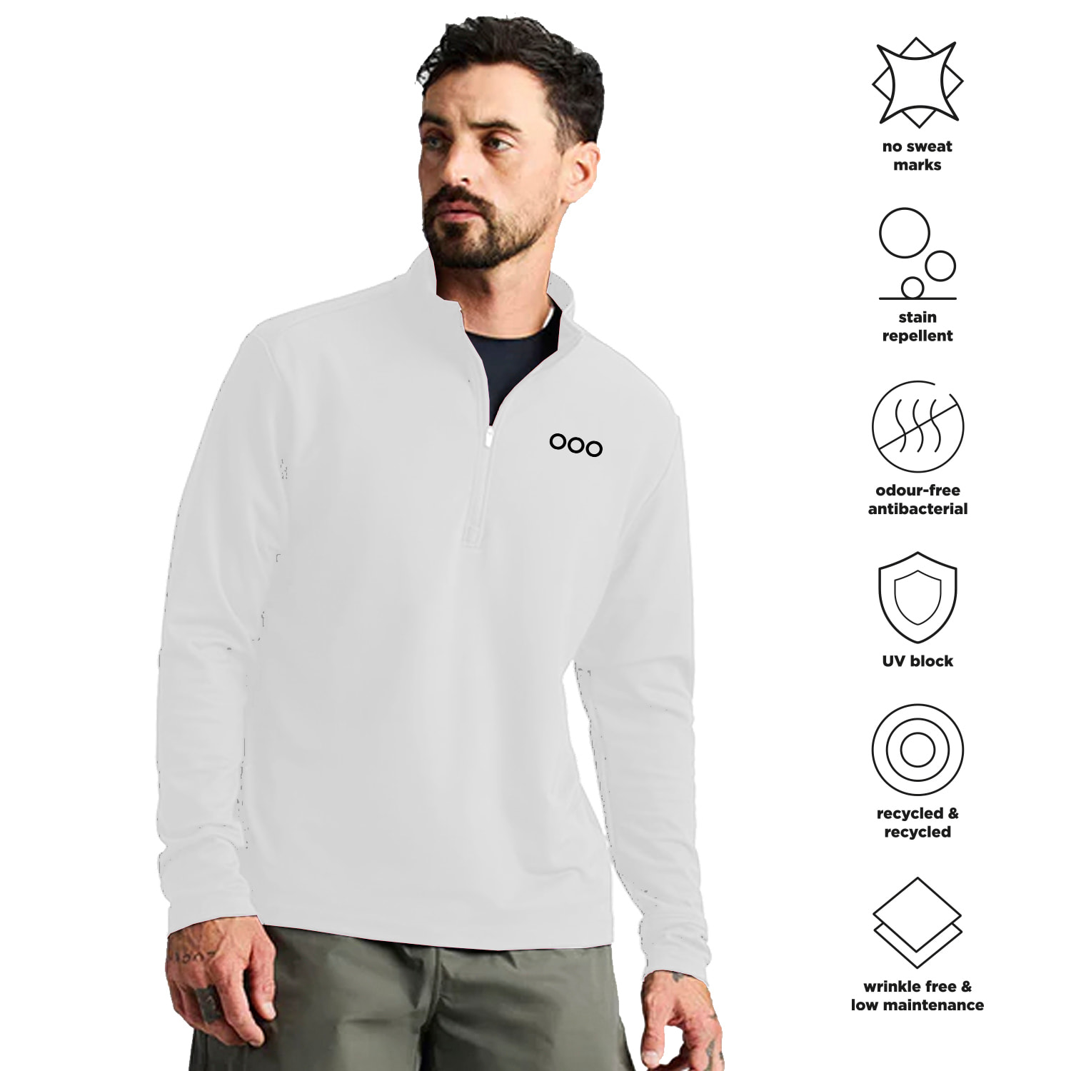 Sudadera uomo ECOON La diagonale des Fous - Bianco
