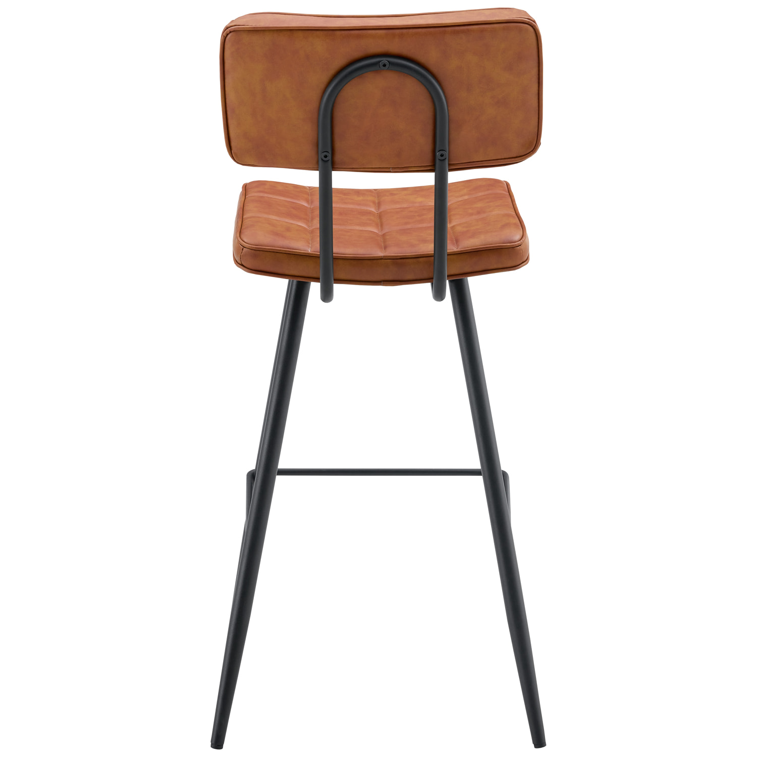 Lot de 2 tabourets de bar en simili cognac FERNAND