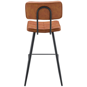 Lot de 2 tabourets de bar en simili cognac FERNAND