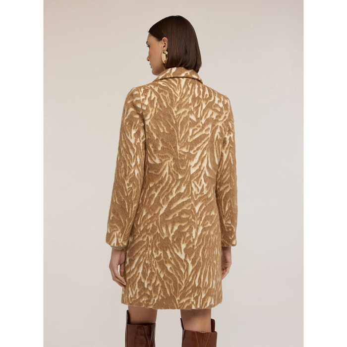 Motivi - Cappotto misto lana jacquard - Beige