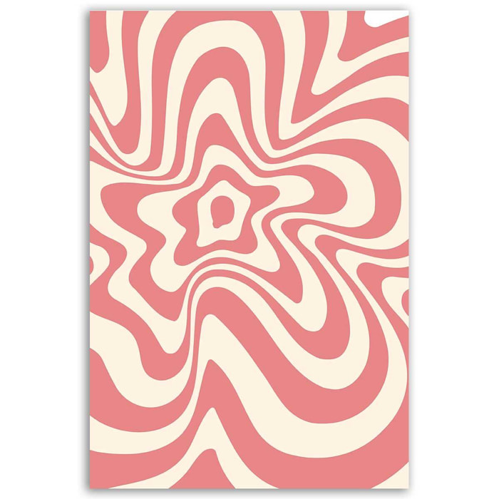 Tableau psychédélique rose ondulé Toile imprimée