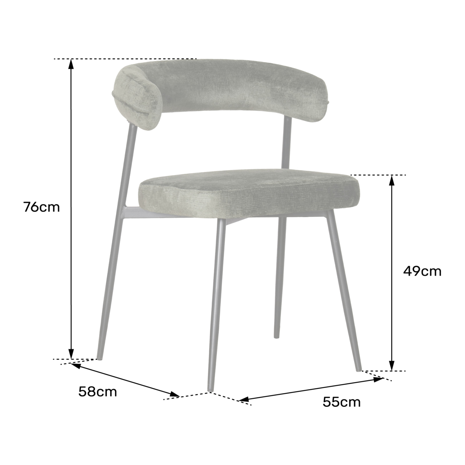 Lot de 2 chaises en tissu vert chiné THEA