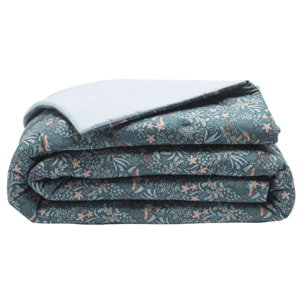 Édredon imprimé en percale de coton, ODE NOCTURNE, Vert
