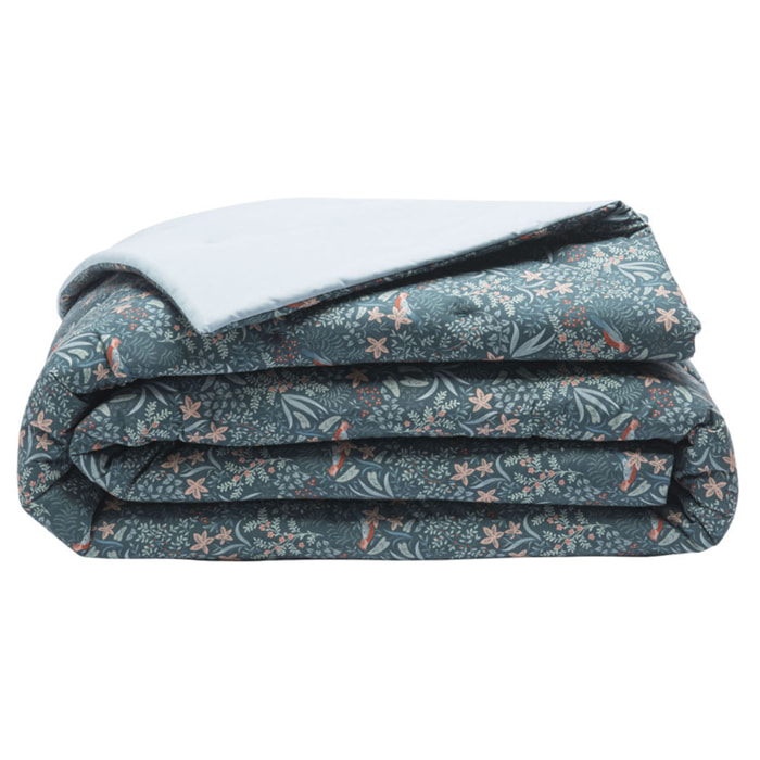 Édredon imprimé en percale de coton, ODE NOCTURNE, Vert