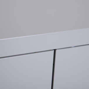 Armoire de bureau métal verrouillable 2 portes étagère gris