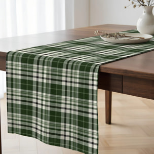 Chemin de table 100% coton Davis Green 50x150 cm