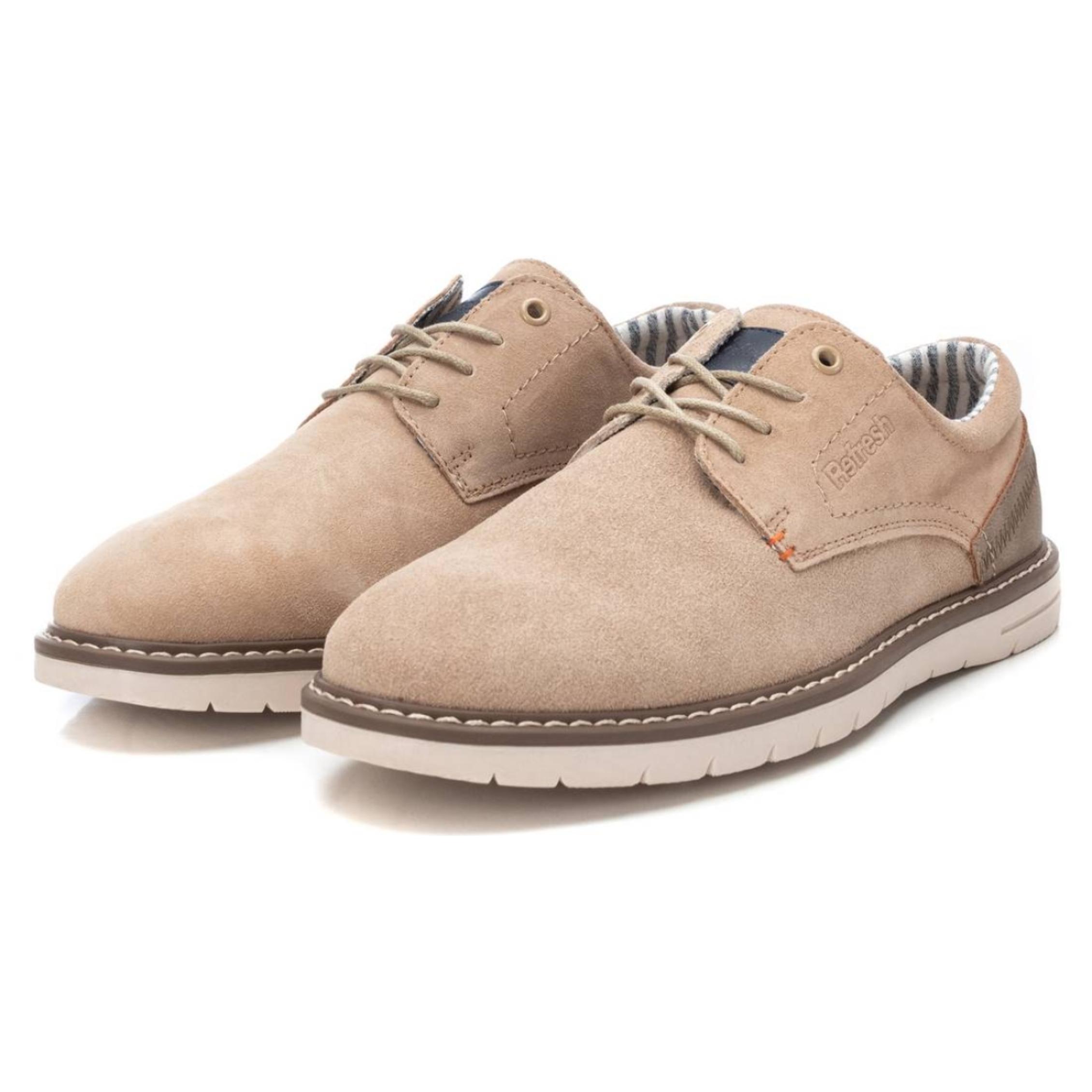 Zapato blucher/derby de piel taupe