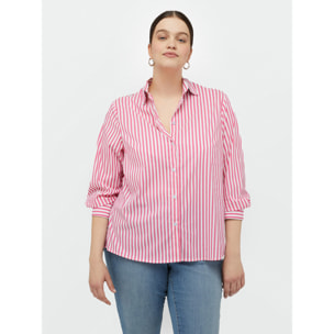 Fiorella Rubino - Camisa de rayas con espalda floral - Fuchsia