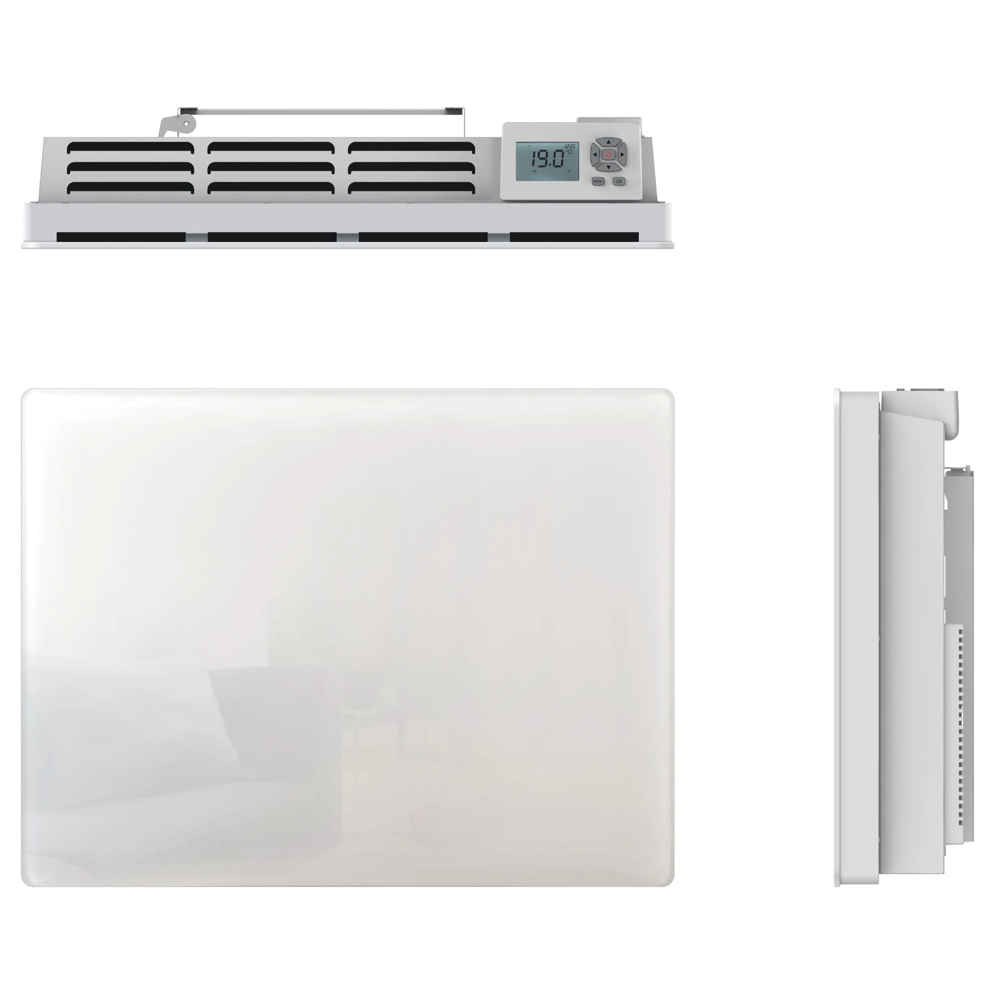 Radiateur électrique céramique GLASS blanc 1000W