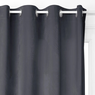 Rideau occultant "Dolce" velours gris ardoise 140x260cm