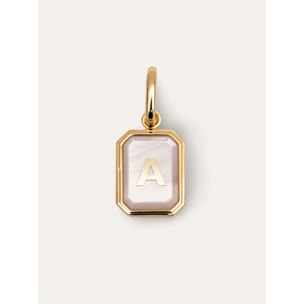 Charm Personalizado Letter Nácar Baño Oro