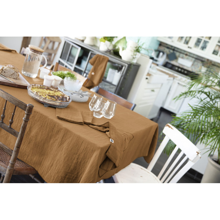 Nappe de table "Gaïa" "Gaze de Coton" - Gaïa Camel