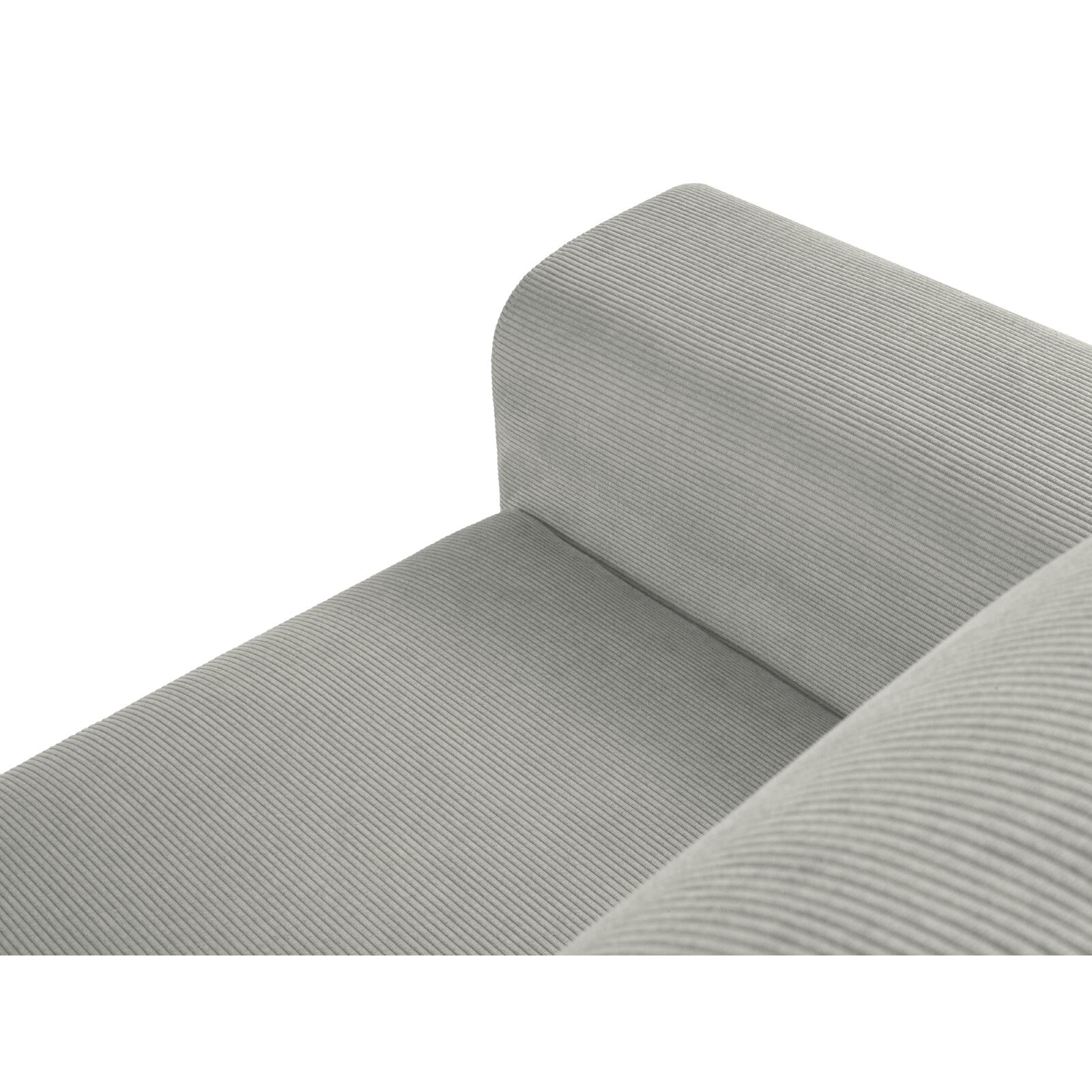 Canapé d'angle droit convertible avec coffre de rangement "Kyoto" 4 places en velours côtelé gris clair