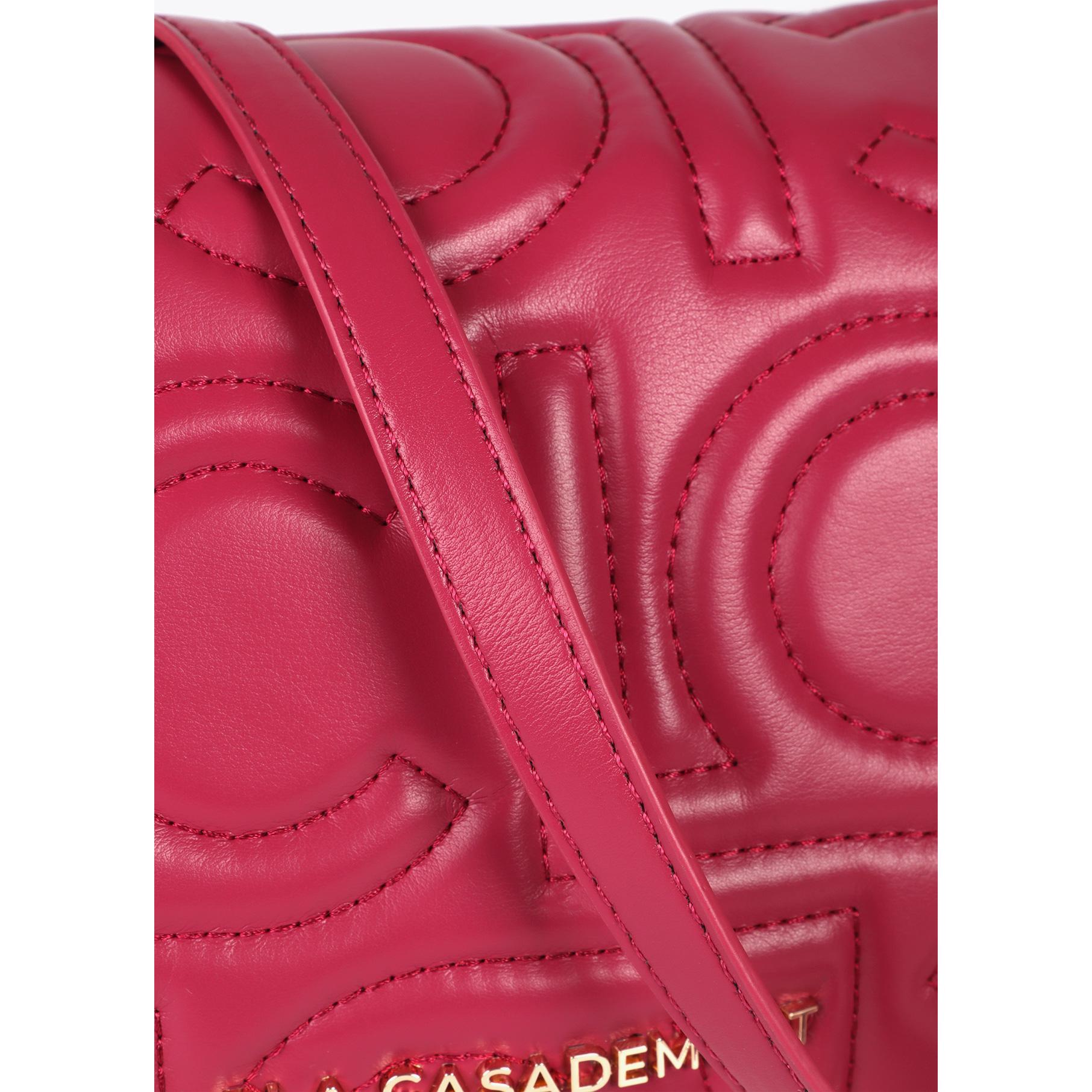 Tracolla Trapuntata con Logo in Pelle Sintetica con Tracolla Mista a Catena