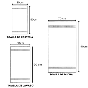 Juego de 4 toallas de baño 100% algodón blanco