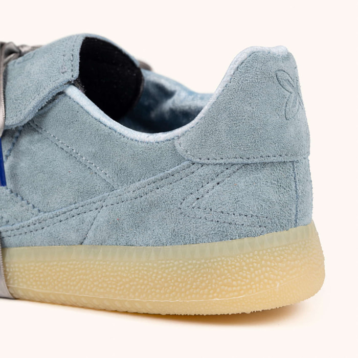 Zapatilla de Fútbol Retro en Ante Azul con Doble Cordonera MUNICH MUNDIAL STRADA SUEDE 01