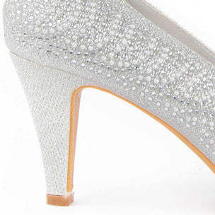 Zapato De Tacón - Plateado - Altura: 6 Cm