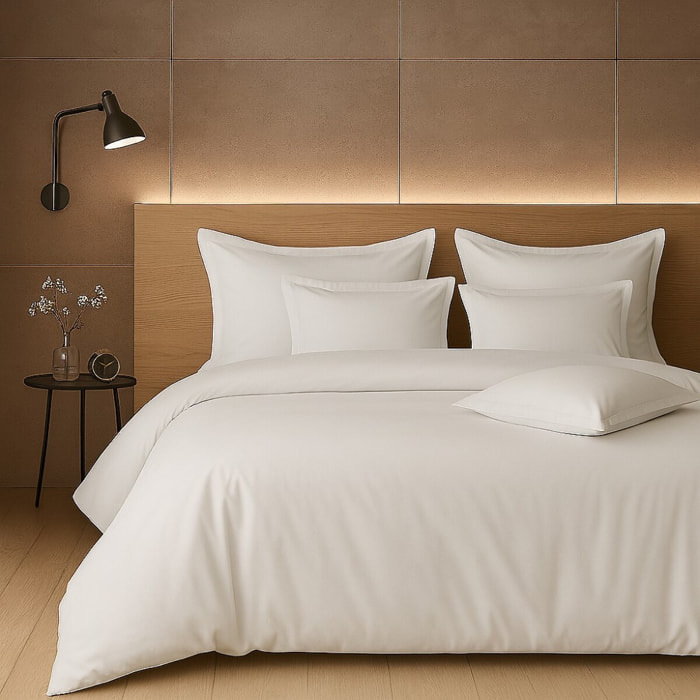 PARURE HOUSSE DE COUETTE 2 PERS 200x200 percale de Coton - PERCALE BLANC