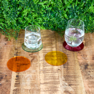 DESSOUS DE VERRE COLORES D10CM