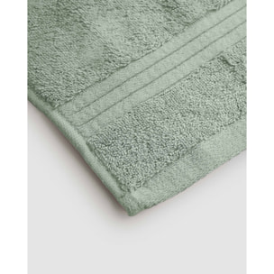 Toalla de baño 700gr/m² cenefa rayas verde keike