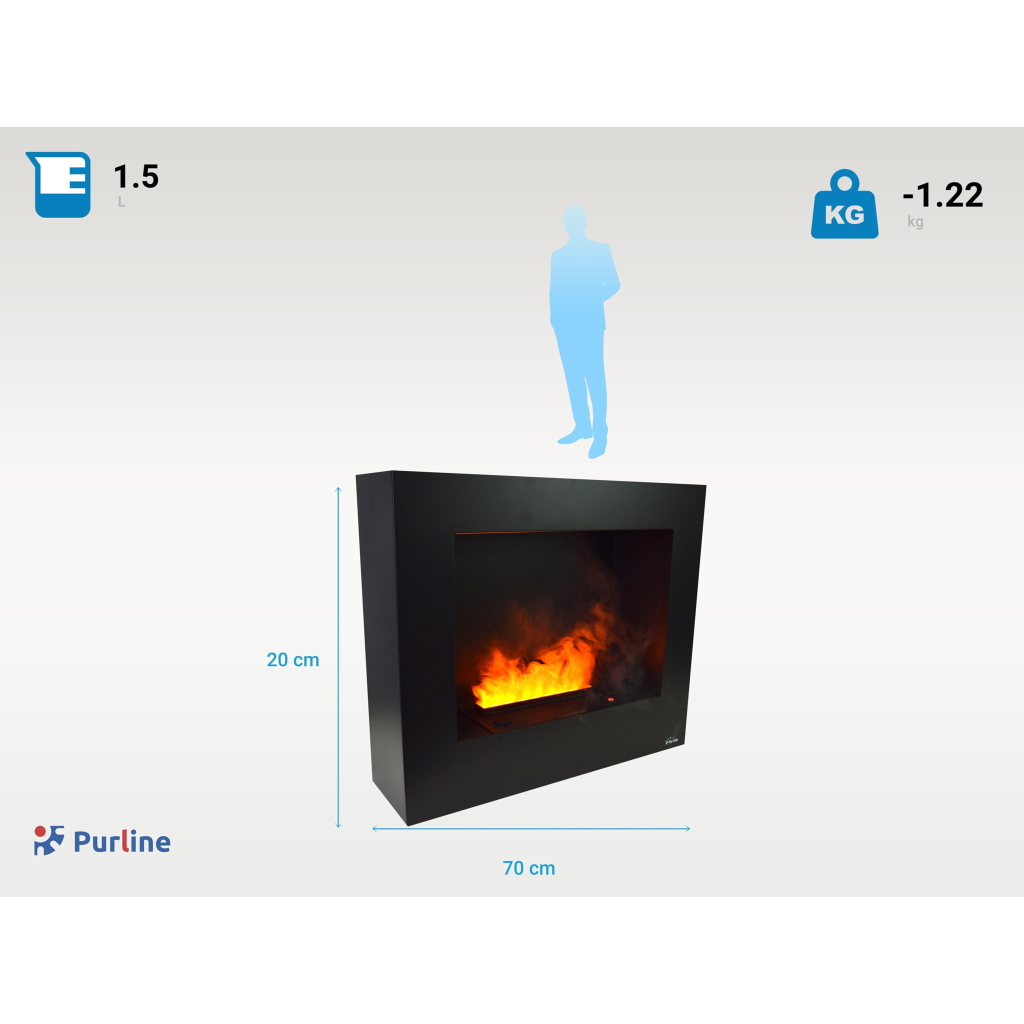 Cheminée décorative murale avec flamme simulée
