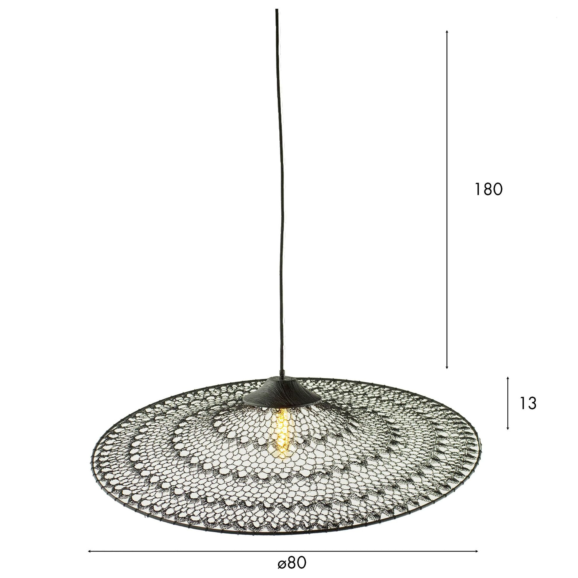 Suspension en métal noir crocheté à la main 80cm IRAWA