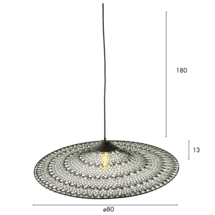 Suspension en métal noir crocheté à la main 80cm IRAWA