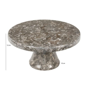 Présentoir à Gâteau Rond sur Pied en Marbre Gris D. 25 cm - VOLT