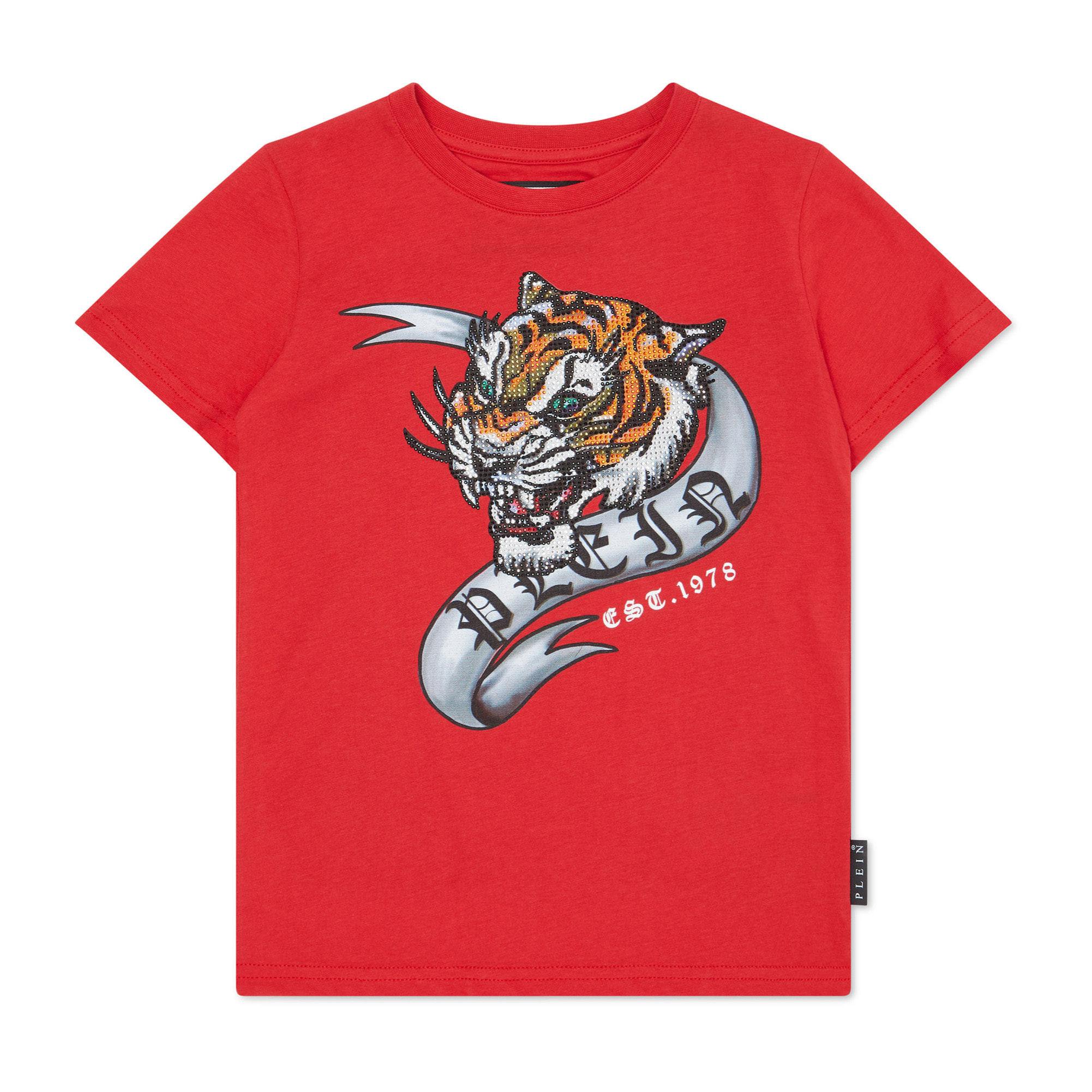 PHILIPP PLEIN T-Shirt Round Neck Ss TIGER