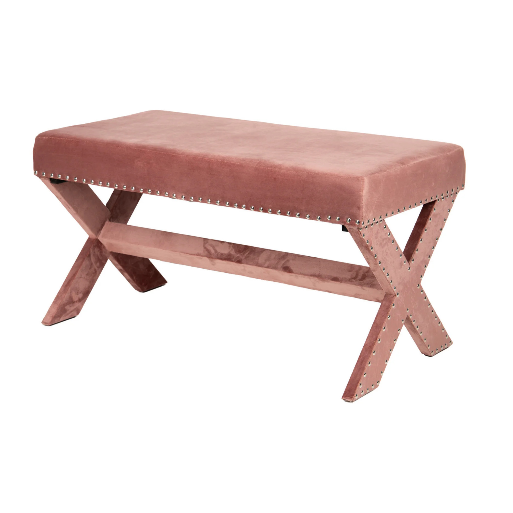 Pie De Cama Velvet Rosa 95x50x50 Cm