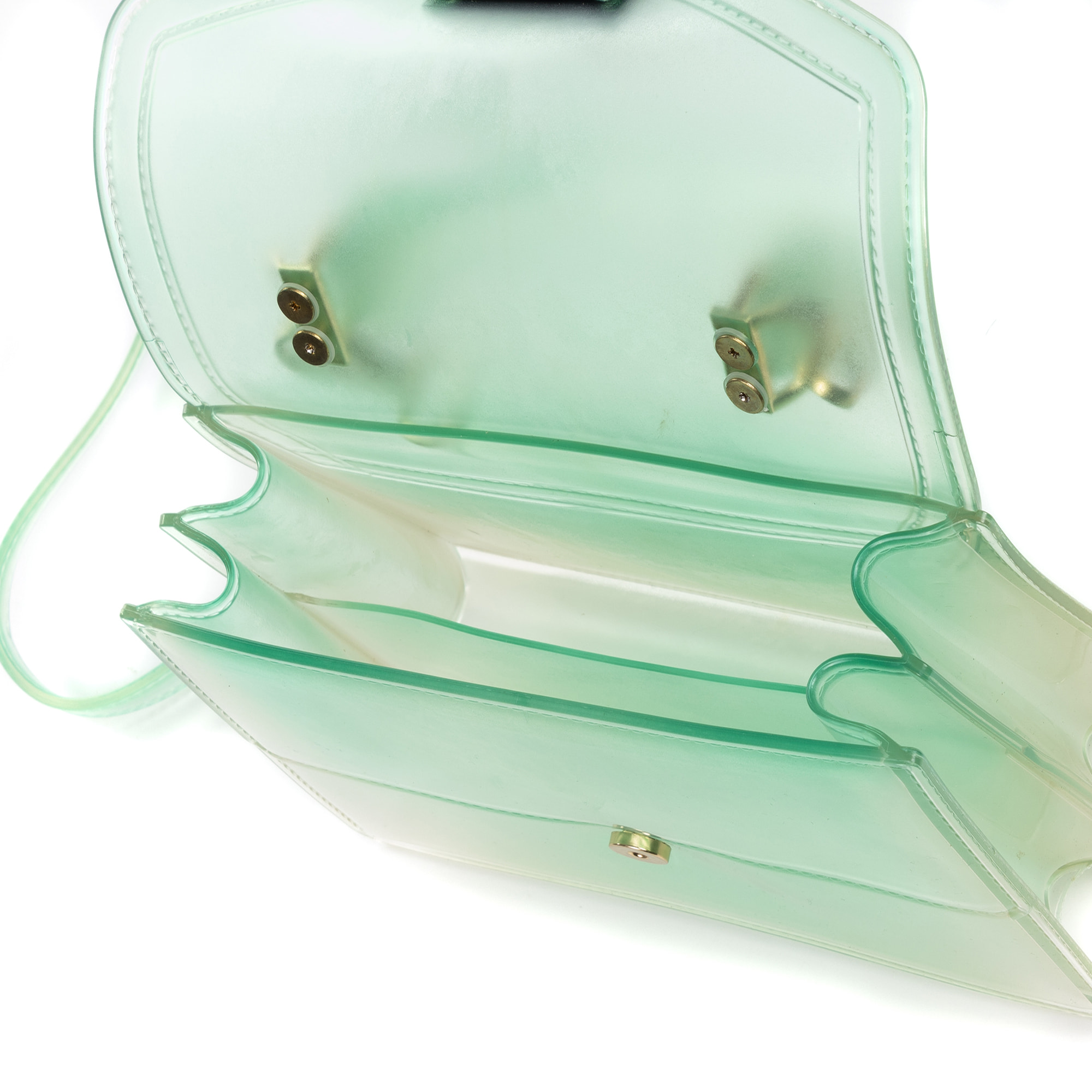 Zapponeta bolso tote mini, de PVC transparente con degradado.