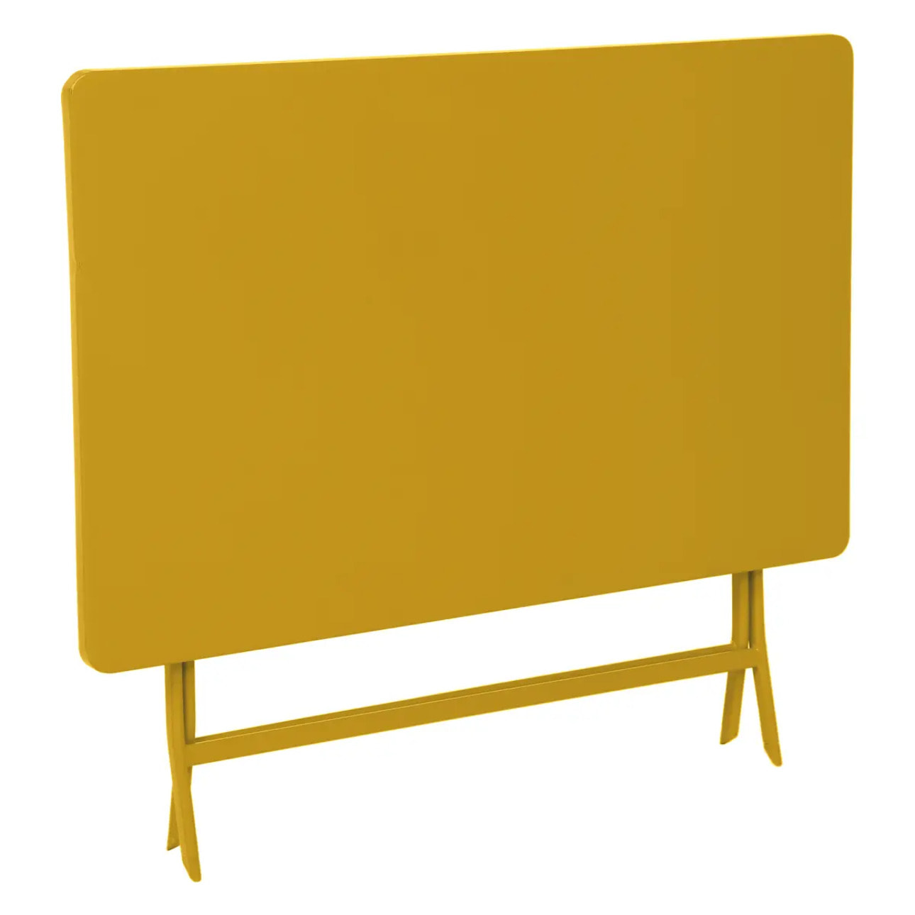 Table de jardin pliante rectangulaire "Greensboro" jaune moutarde 4 places en acier traité époxy