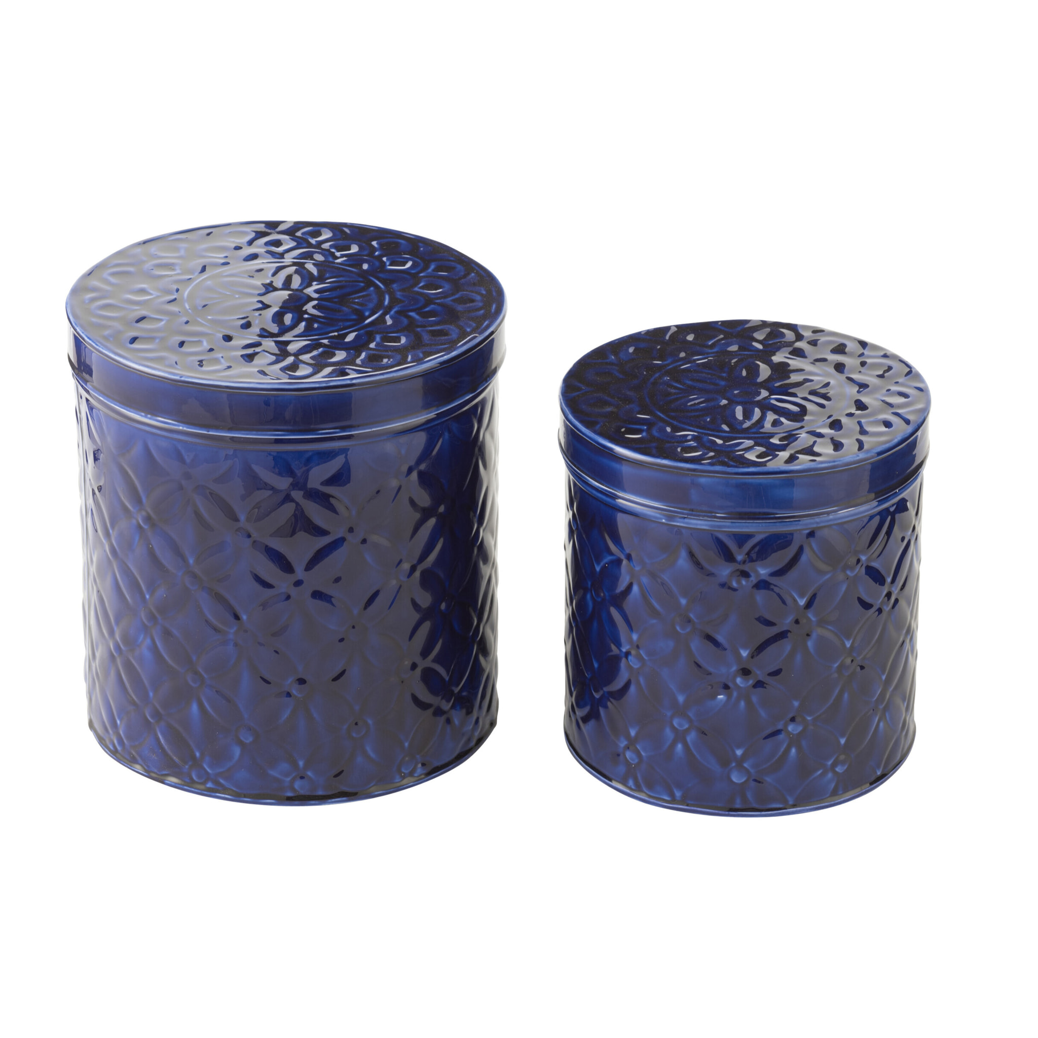 J-Line Set De 2 Boites Pag Metal Bleu