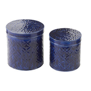 J-Line Set De 2 Boites Pag Metal Bleu