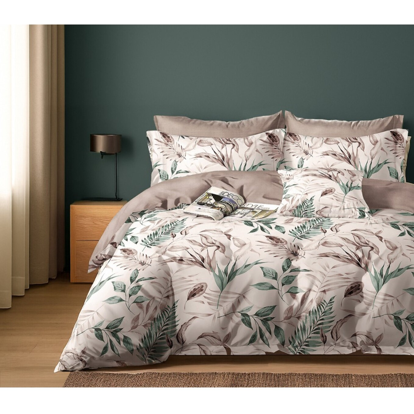 Parure housse de couette avec taie à volant 100% coton - Elisfilis