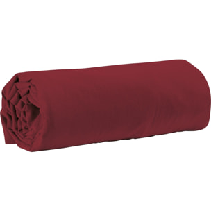 Drap Housse 140x190cm Bonnet 35cm 100% Coton 57fils Cerise