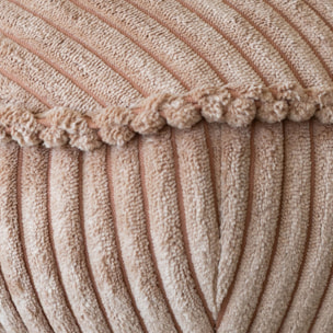 Fauteuil pivotant en velours rose et pied en métal noir FUNKY