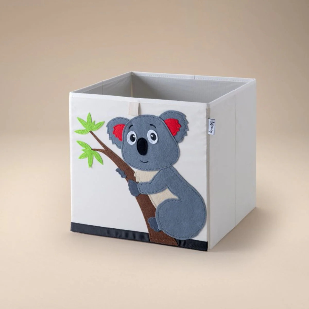 Boîte de rangement en tissu pour enfant "koala" sur fond clair, compatible Ikea Kallax Lifeney