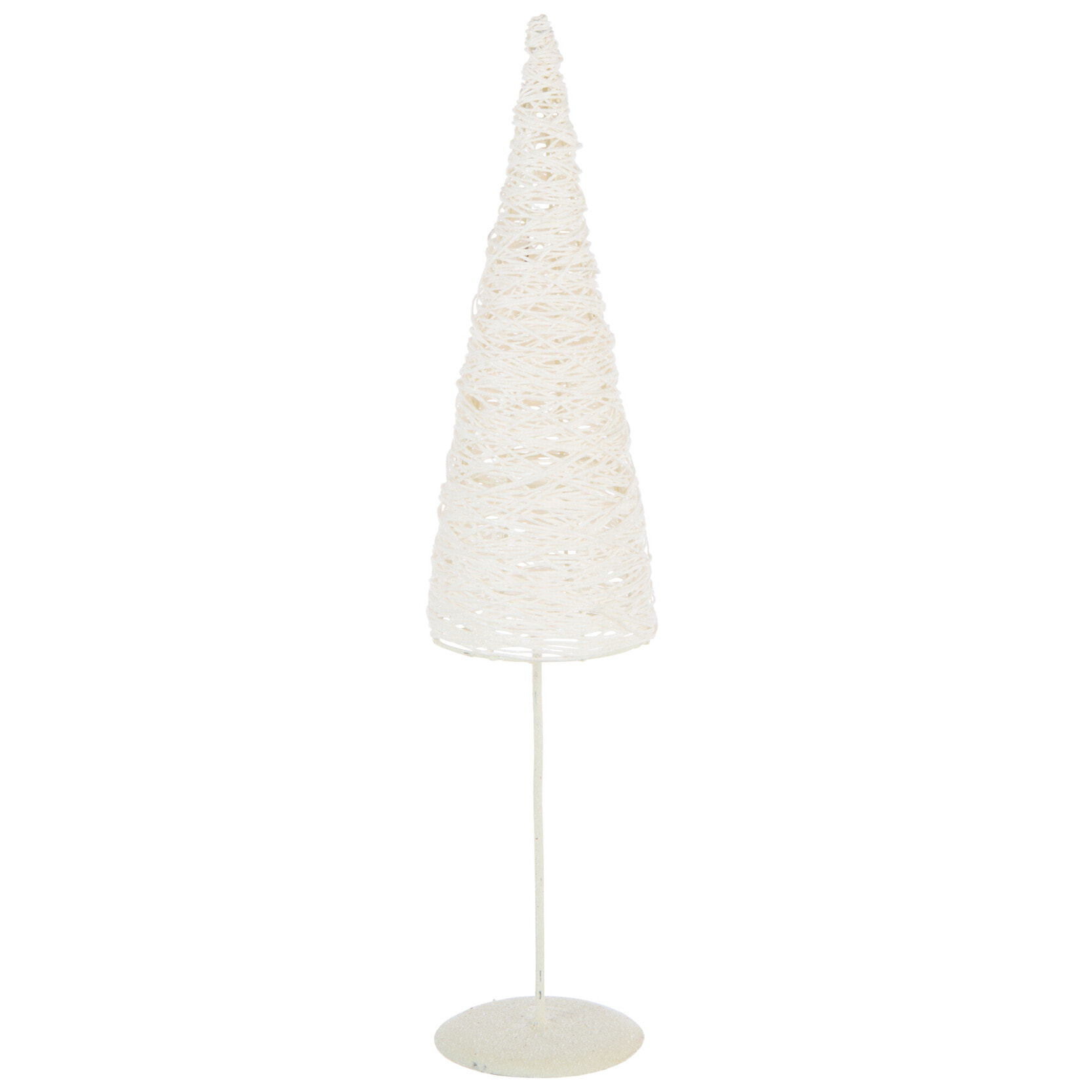 J-Line décoration sapin de Noël Sur Base - métal/papier - blanc - small