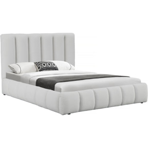 Lit bouclette avec coffre "Annie" - 160 x 200 cm - Blanc