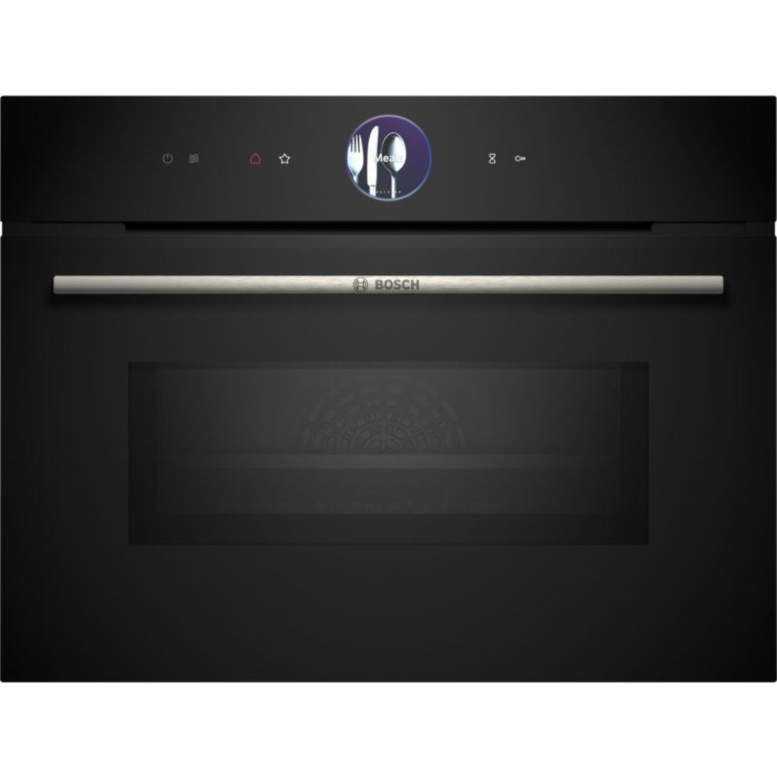 Four micro onde combiné BOSCH CMG7761B1 série 8 Air Fry - Pyrolyse, Compact 45cm, Assistant IA, Wifi