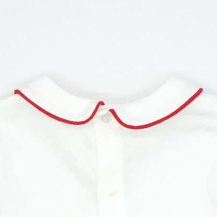 Camisa viella con cuello rojo y blanco