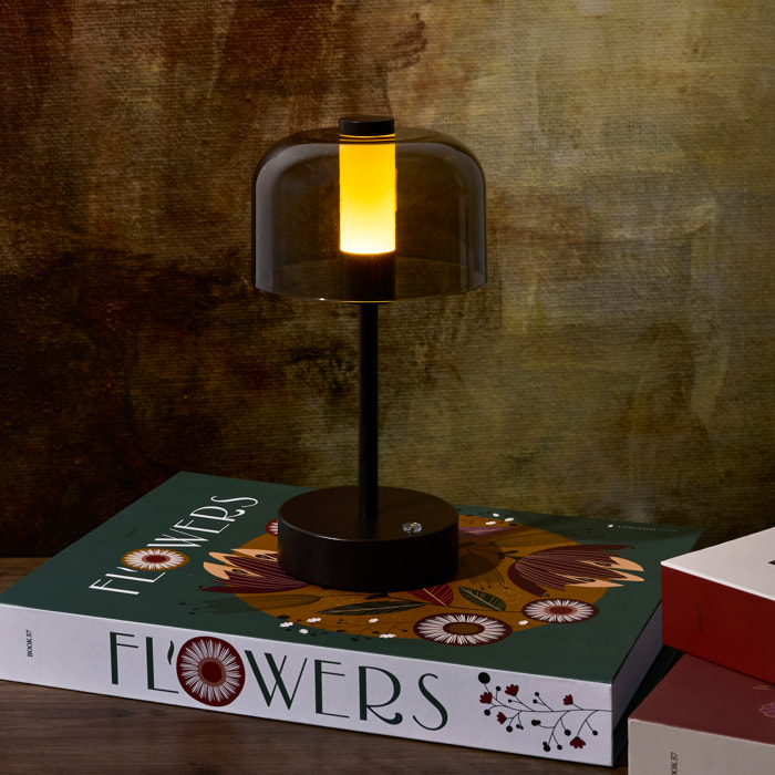 Lampe - HOME DECO FACTORY - Tactile - Rechargeable - Marron