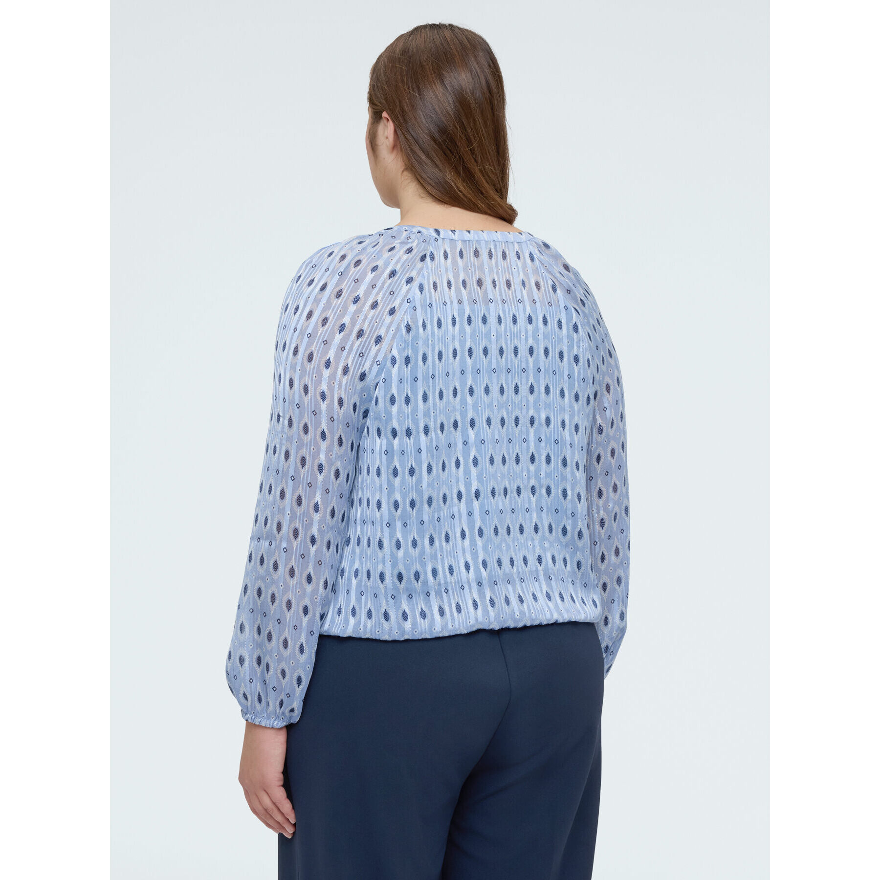 Fiorella Rubino - Blusa en tejido lurex con estampado - Light - blue